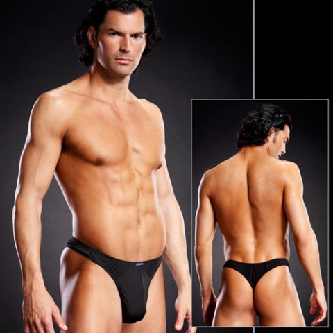 Черные мужские танга из микрофибры S/M Черные мужские танга из микрофибры S/M