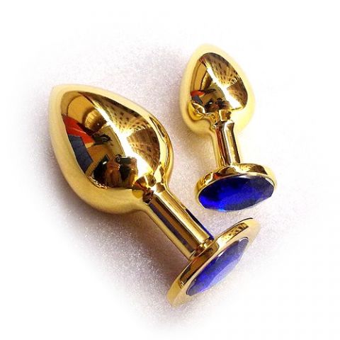 Анальное украшение синее GOLDEN PLUG Small Анальное украшение синее GOLDEN PLUG Small
