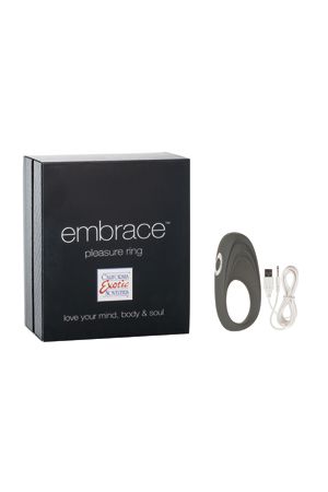 Перезаряжаемое эрекционное кольцо с вибро-стимулятором Embrace Pleasure Ring серое Перезаряжаемое эрекционное кольцо с вибро-стимулятором Embrace Pleasure Ring серое