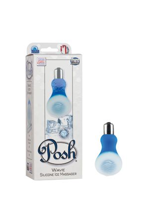 Мини-вибратор с рельефом Posh Ice Massager Wave голубой с охлаждающим эффектом Мини-вибратор с рельефом Posh Ice Massager Wave голубой с охлаждающим эффектом