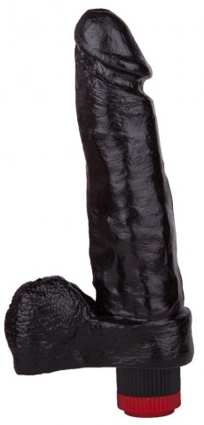 Вибратор Lovetoy с мошонкой из ПВХ черный (19, Ø 4.5 см)