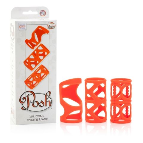 Набор насадок Posh Silicone Lover’s Cages оранжевый Набор насадок Posh Silicone Lover’s Cages оранжевый