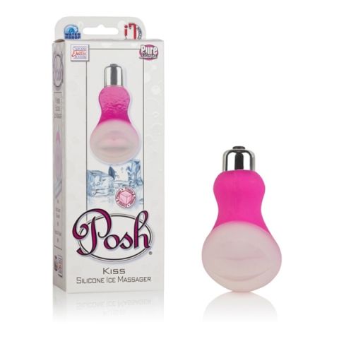 Мини-вибратор с рельефом Posh Ice Massager kiss розовый с охлаждающим эффектом Мини-вибратор с рельефом Posh Ice Massager kiss розовый с охлаждающим эффектом