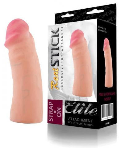 Фаллоимитатор-насадка RealStick SoftSkin, телесный, 15,5 см Фаллоимитатор-насадка RealStick SoftSkin, телесный, 15,5 см