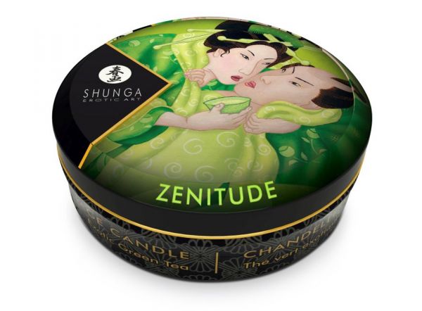 Массажное арома масло в виде свечи, SHUNGA Exotic Green Tea мини 30мл.Зеленый чай