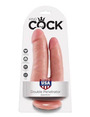 PipeDream King Cock Double Penetrator Фаллоимитатор реалистик двойной на присоске телесный