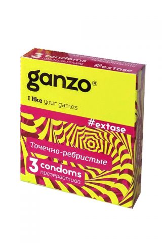 Презервативы Ganzo Extase, ребристые (3 шт)