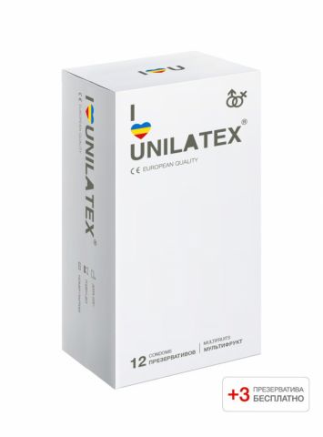 Презервативы Unilatex Multifruits (12 шт +3 в подарок)