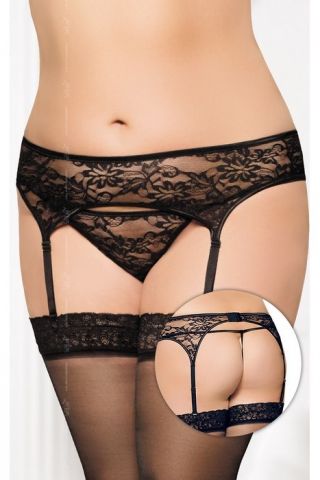 Комплект: ПОЯС ДЛЯ ЧУЛОК И СТРИНГИ КРУЖЕВНЫЕ ЧЕРНЫЕ-XXL Комплект: ПОЯС ДЛЯ ЧУЛОК И СТРИНГИ КРУЖЕВНЫЕ ЧЕРНЫЕ-XXL