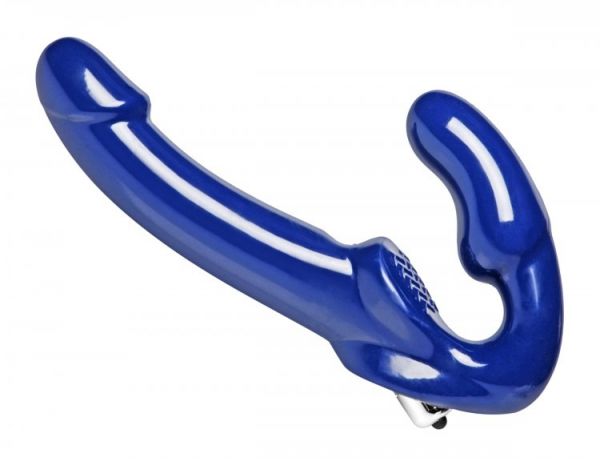 Безремневой страпон с вибрацией Revolver II синий (25, Ø 3 см)