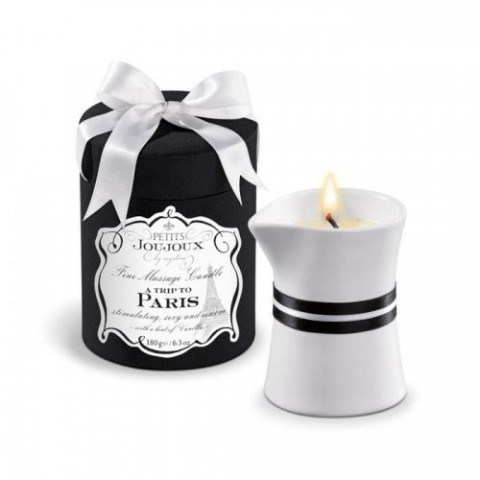 Массажная свеча PETITS JOUJOUX, Paris ваниль и сандал, 190 г (подарочная упаковка)