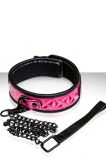 Ошейник SINFUL COLLAR с цепью-поводком розовый