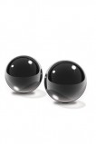 Вагинальные шарики Medium Black Glass Ben из стекла пепельные