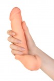Страпон-вибратор RealStick SoftSkin поясной телесный, 17 см, 7 режимов вибрации