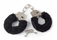 Наручники с мехом BONDAGE черные