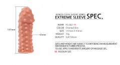 Насадка на фаллос с бугорками Extreme Sleeve №2, размер М (14.5, Ø 4.3 см)