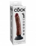 PipeDream King Cock 7 Вибромассажер 3в1 на съемной присоске Vibrating Cock 17,7х4,7; мулат