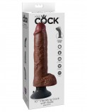 PipeDream King Cock 10 Вибромассажер 3в1 на съемной присоске Vibrating Cock мулат (25, Ø5.7 см)