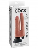 PipeDream King Cock Вибромассажер 3в1 на съемной присоске Double Penetrator, телесный