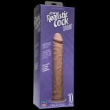 Фаллоимитатор реалистик на присоске 10”(25,4см) коричневый съемный Realistic Cock Vac-U-Lock Harness