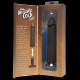 Фаллоимитатор реалистик на присоске 10”(25,4см) черный съемный Realistic Cock Vac-U-Lock Harness