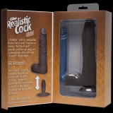 Фаллоимитатор с мошонкой на присоске 9”(22,8см) черный съемный Realistic Cock Vac-U-Lock
