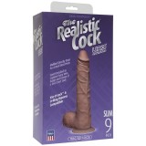 Фаллоимитатор с мошонкой на присоске 9”(22,8см) коричневый съемный Realistic Cock Vac-U-Lock
