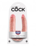 King Cock  U-Shaped Large Double Trouble Фаллоимитатор-реалистик двусторонний телесный 44 см