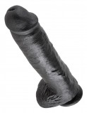 PipeDream King Cock 11 Фаллоимитатор с мошонкой на присоске черный (28, Ø 6.4 см)