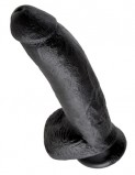 PipeDream King Cock 9 Фаллоимитатор с мошонкой на присоске чёрный (22.9, Ø 5.1 см)