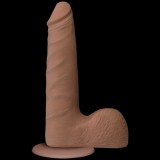Фаллоимитатор с мошонкой на присоске 7”(17,7см) коричневый съемный Realistic Cock Vac-U-Lock