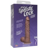 Фаллоимитатор с мошонкой на присоске 7”(17,7см) коричневый съемный Realistic Cock Vac-U-Lock