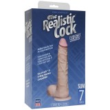 Фаллоимитатор с мошонкой на присоске 7”(17,7см) телесный съемный Realistic Cock Vac-U-Lock