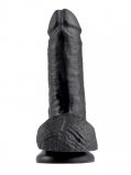 PipeDream King Cock 7 Фаллоимитатор с мошонкой на присоске чёрный 17,8х4,6 см