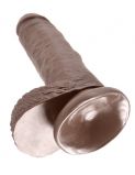 PipeDream King Cock 7 Фаллоимитатор с мошонкой на присоске коричневый 17,8х4,6 см