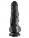 PipeDream King Cock 8 Фаллоимитатор с мошонкой на присоске чёрный (20.3, Ø 5.1 см)