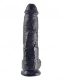 PipeDream King Cock 10 Фаллоимитатор с мошонкой на присоске чёрный (25, Ø 5.1 см)