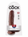 PipeDream King Cock 8 Фаллоимитатор с мошонкой на присоске коричневый (20.3, Ø 5.1 см)