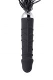 ВИБРАТОР TOYFA BLACK&RED С ПЛЕТКОЙ, 6 РЕЖИМОВ ВИБРАЦИИ, СИЛИКОНОВЫЙ, ЧЕРНЫЙ, 16 СМ+50СМ ПЛЕТКА
