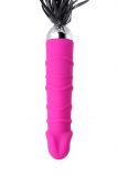 ВИБРАТОР TOYFA BLACK&RED С ПЛЕТКОЙ, 6 РЕЖИМОВ ВИБРАЦИИ, СИЛИКОНОВЫЙ, РОЗОВЫЙ, 16 СМ+50СМ ПЛЕТКА