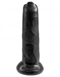 Фаллоимитатор на присоске необрезанный King Cock 9 Uncut Cock, чёрный (25.4, Ø 4.6 см)