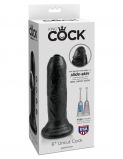 Фаллоимитатор на присоске необрезанный King Cock 6 Uncut Cock, чёрный (16.5, Ø 3.8 см)