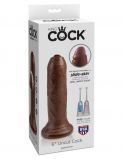 Фаллоимитатор на присоске необрезанный King Cock 6 Uncut Cock, мулат (16.5, Ø 3.8 см)