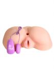 МАСТУРБАТОР РЕАЛИСТИЧНЫЙ TOYFA JUICY PUSSY SCARLETT С ВИБРАЦИЕЙ, ВАГИНА И АНУС, TPR, ТЕЛЕСНЫЙ, 17 СМ