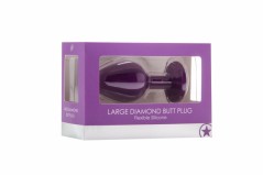 Анальная пробка OUCH! Large Diamond Butt Plug Purple (8, Ø 3.5 см)