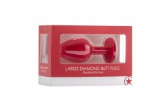 Анальная пробка OUCH! Large Diamond Butt Plug Red (8, Ø 3.5 см)