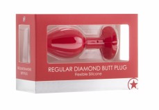Анальная пробка OUCH! Regular Diamond Butt Plug Red (7.3, Ø 3.2 см)