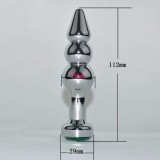 Пробка фигурная елочка серебро с красным стразом  (11.2, Ø 2.9 см)