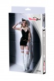 КОСТЮМ СТЮАРДЕССЫ CANDY GIRL AMBER (ПЛАТЬЕ, ТРУСЫ, ПЕРЧАТКИ, ЧУЛКИ, ГАЛСТУК, ГОЛОВНОЙ УБОР), ЧЕРНО-БЕЛЫЙ, OS