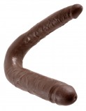 King Cock  U-Shaped Large Double Trouble Фаллоимитатор-реалистик двусторонний коричневый (44, Ø 3.3 - 4.3 см)